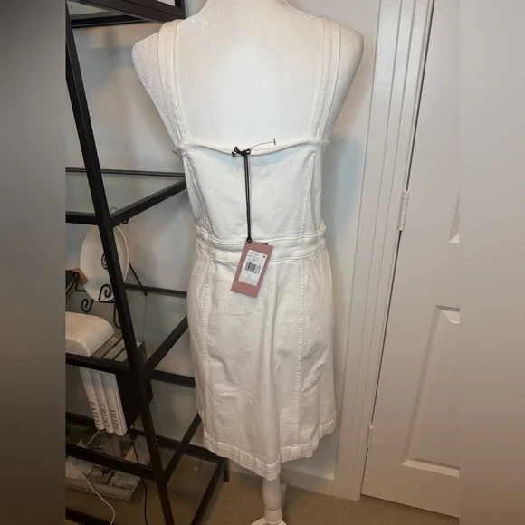NWT Jen7 by 7 for All Mankind Womens Denim Mini Shirtdress White Size L - Picture 5 of 10